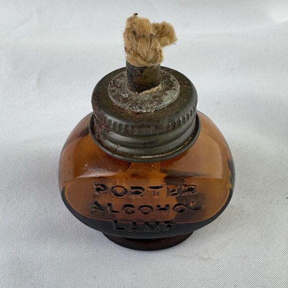 Porter Alcohol Lamp Amber With Lid And Wick - Picture 6 of 6